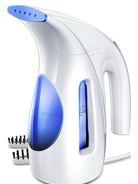 HiLIFE Portable Handheld Clothing Steamer 240ml Capacity 700W Brushes Blue White